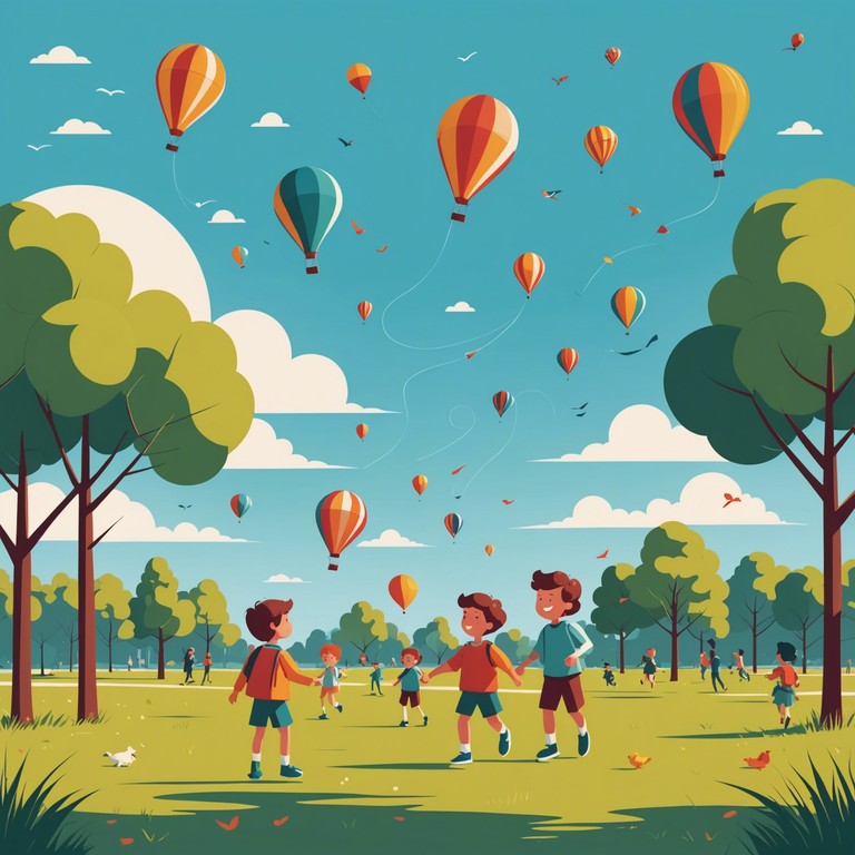 This composition serves as a sonic backdrop for a joyous day out in the park, engaging young minds and fostering an environment of wonder and cheerfulness. It features an easy going melody played on a xylophone, ideal for a sunny afternoon filled with laughter and play.