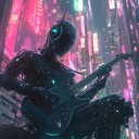 futuristic metal sounds blend with cybernetic rhythms and energy