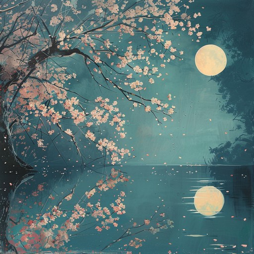 The soft tinkle of a piano paints a moonlit night amongst blooming sakura trees. Emotions cascaded in melody fashion, each note deepening the introspective journey. The ethereal soundscape lulls you into reflections, embodying the bittersweet nature of life's fleeting moments and wonders.