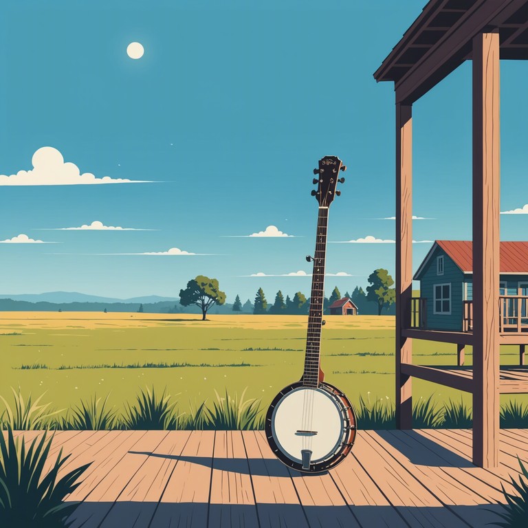 Imagine sitting on the back porch overlooking vast, sunlit meadows. This track uses traditional bluegrass elements to create a serene, soothing atmosphere that encourages relaxation and reflection. Gentle strumming and soft melodies evoke a sense of peace and contentment, perfect for unwinding after a long day.