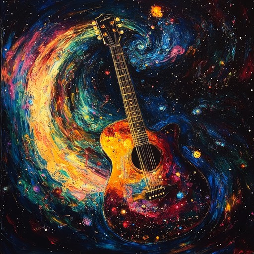 An instrumental piece that blends groovy rhythms with progressive rock elements, featuring electric guitar melodies that evoke the exploration of galaxies and the mysteries of the universe.