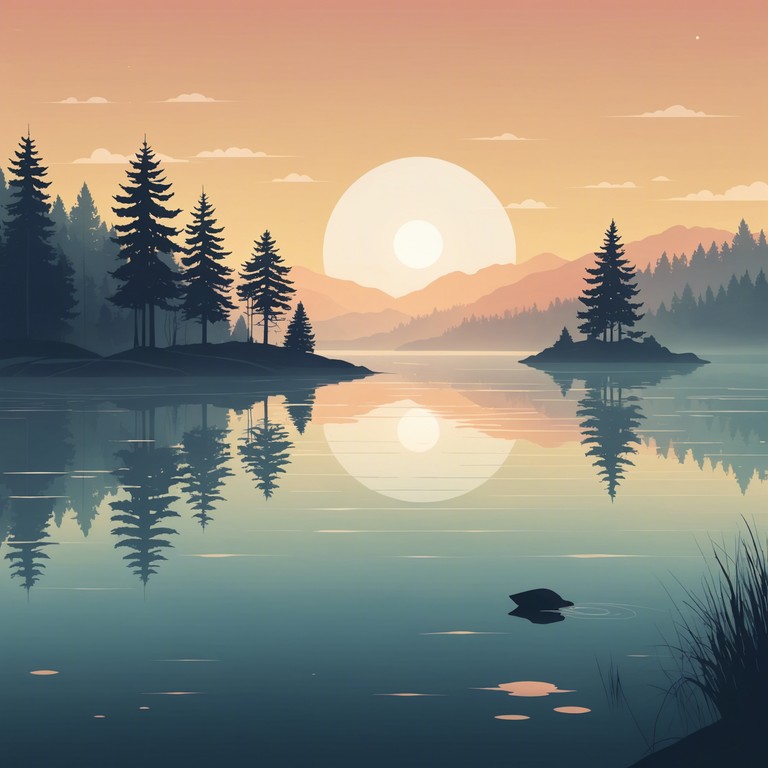 Imagine a peaceful morning lake, where the sun rises gently, casting golden reflections on clear, calm waters. Each beat represents the gentle pulsing of nature's heart, intertwined with ethereal synths that emulate the soft morning breeze. This composition invites listeners into a serene experience, merging drum and bass rhythms with the tranquil scenes of dawn.