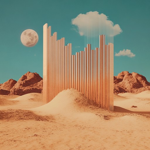 A captivating instrumental track merging the lively sounds of marimba with the pulsing rhythms of minimal techno, creating an ecstatic, unusual journey through a desert mirage.