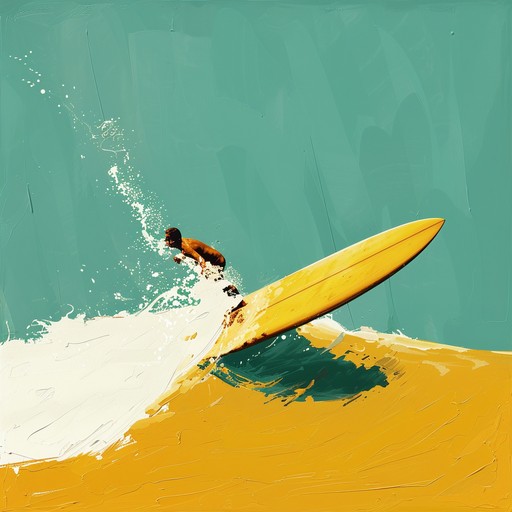 A bright, upbeat instrumental capturing the carefree spirit of surf culture, with driving rhythms and sparkling melodies that evoke the rush of catching the perfect wave on a sunny beach day.