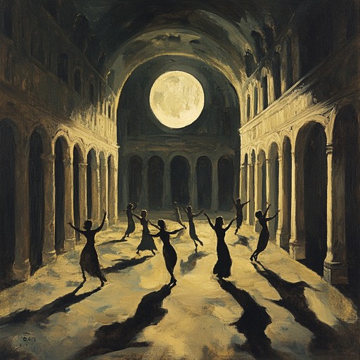 This eerie instrumental captures the essence of a haunted ballroom bathed in the moonlight, weaving dark, spirited mid century gothic melodies. A ghostly waltz rhythm entwines with somber harmonic progressions to create an enigmatic dance of shadows, invoking a surreal atmosphere of mystery and enchantment.