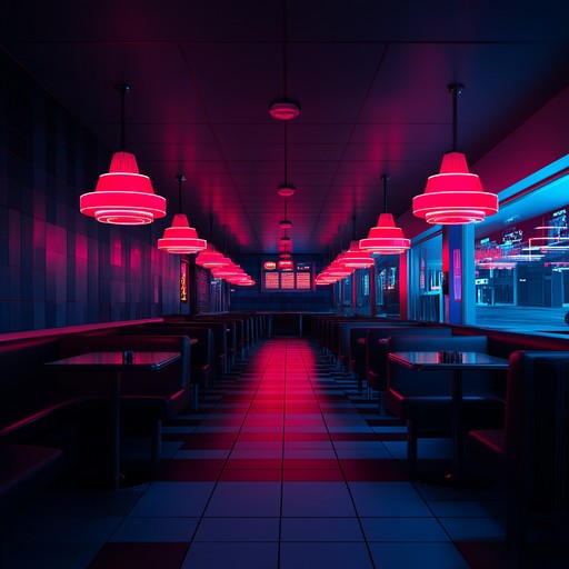 A retro instrumental capturing the eeriness and solitude of a 1950s diner at night. Soft electric guitar melodies with heavy reverb set a reflective, melancholic mood.