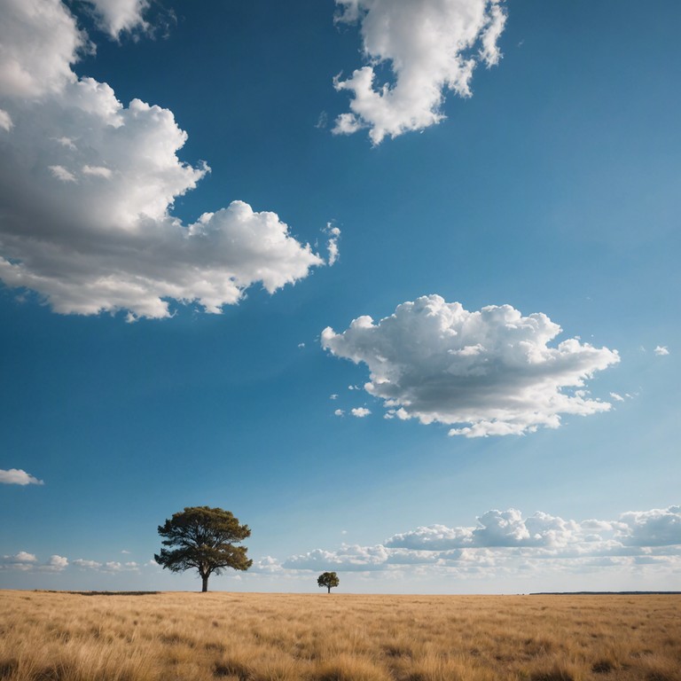 This track creates a serene soundscape that mirrors a peaceful day when the sky meets tranquility at midday. Perfect for meditation or a serene background, it uses lush synographs to produce celestial tones that blend with the high noon daylight to transport the listener to a state of calm and introspection.