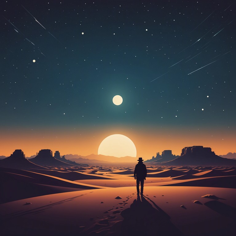 Imagine being enveloped in the calming yet mysterious allure of the desert at night, where the oud's ancient strings echo tales of old, casting an enchanting spell of peace and introspection. This alternative version captures the quiet awe of a starlit desert, emphasizing deep tranquility and age old wisdom whispered by the wind.