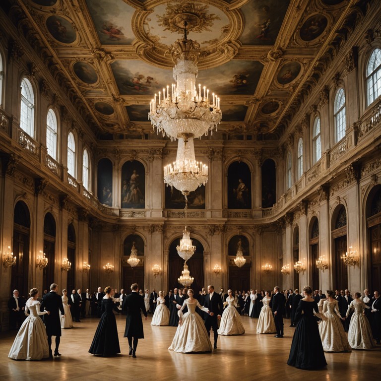 This baroque piece captures the grandeur and confident swagger of royalty, echoing through marble halls with intricate harmonies and a complex melodic structure. Its ornate style reflects the opulence of a european court, filled with dancers in lush attire, with each note reinforcing a narrative of power and prestige.