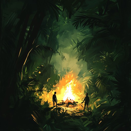 This composition uses delicate percussion rhythms and native flutes to weave a tapestry of intimacy and ancient tribal storytelling. Each beat and melody is designed to transport the listener to a secluded village, hidden deep within a vast rainforest, where elders share wisdom around a crackling fire.