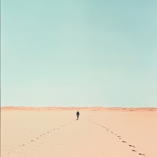 Envision a lone traveler crossing a desolate desert, each heavy step resonating with a profound sense of isolation and determination. The rhythm captures the raw beauty and unforgiving nature of the landscape.