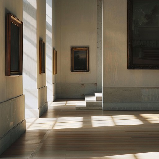 A tender composition that mirrors the quiet solitude and profound aura of a historic european art gallery, where soft light filters through high windows, gently illuminating timeless masterpieces. This track uses the reverberating tones of a grand piano to echo the depth and emotion found within these quiet, hallowed spaces.