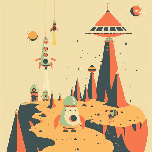 This instrumental track is a quirky and playful journey through an alien landscape, featuring whimsical, unusual sounds and spacey atmospheres. The listener feels like they're marching with martians on a peculiar adventure filled with unexpected twists and turns.