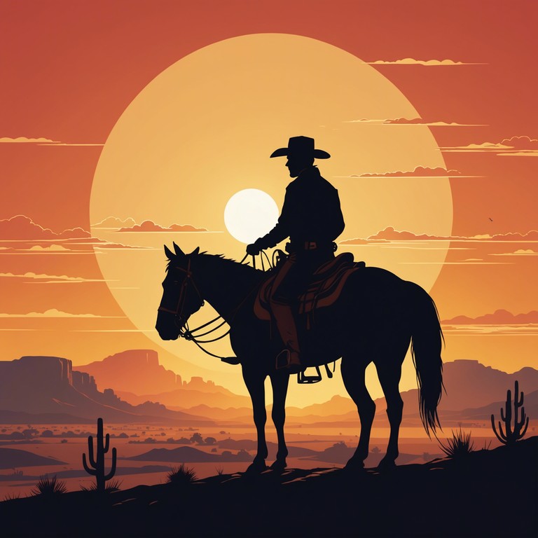 Riders of the dust captures the essence of an empowering journey across vast, open landscapes, evoking the spirit of freedom and adventure in the old west. The music emphasizes bold, uplifting rhythms that mirror the exhilarating experience of cowboys riding across sprawling plains under a wide, open sky.