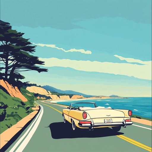 An instrumental track capturing the essence of a sunny summer drive, filled with energetic guitar riffs, uplifting drum patterns, and vibrant melodies. This pop rock anthem brings warmth, optimism, and a sense of adventure, evoking images of cruising down the scenic highways with the windows down and the wind rushing through your hair.