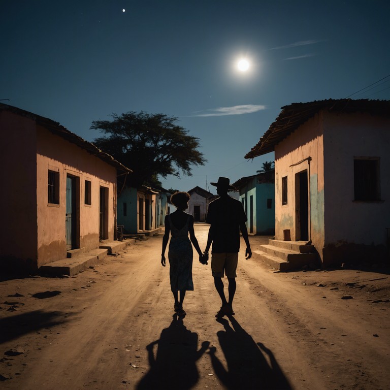 An evocative journey through night shrouded landscapes, where african and cuban rhythms intertwine to create a profound musical narrative. The experimental use of a marimba adds a mystical aura to the track, weaving between the realms of both cultures, highlighting the intertwined history and shared spirit of resilience and rebellion. The dark tones allow a dive into a world of intrigue and enigma, perfect for moments of deep reflection or sophisticated settings.
