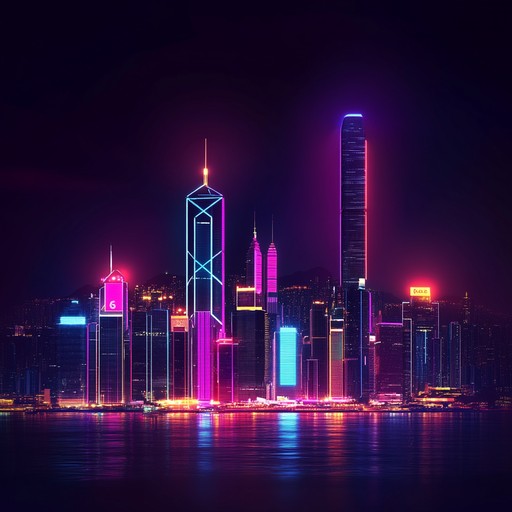 A high energy instrumental electronica song featuring dynamic synths and driving beats, inspired by vibrant city nights and futuristic landscapes.