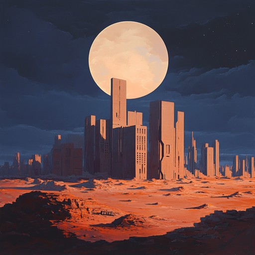 Imagine an urban skyline against a backdrop of vast deserts merging through a symphony of sound. The music utilizes urban beats and traditional saharan instruments to craft a unique auditory experience that feels both grounding and liberating.