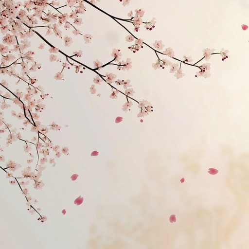 An instrumental piece capturing the essence of a tearful goodbye beneath falling cherry blossoms, combining gentle piano melodies with subtle string accompaniments, creating a profoundly emotional atmosphere reminiscent of poignant anime scenes.