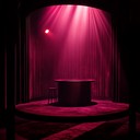 gloomy cabaret evokes dark, brooding theatrical atmosphere.