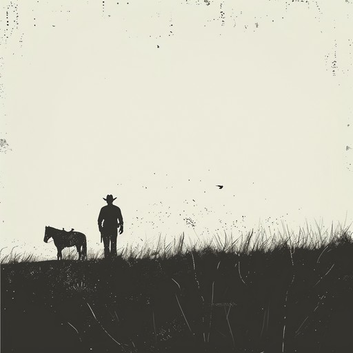 This hauntingly beautiful instrumental tells the story of a lone cowboy riding through the vast, empty plains, his heart heavy with sorrow and regret. The melody, carried by a plaintive harmonica and acoustic guitar, evokes a sense of isolation and longing, as if the cowboy is searching for something he may never find. The gentle strumming of the guitar and the distant whistle of the harmonica create an atmosphere of melancholy and introspection, inviting the listener to share in the cowboy's emotional journey through the unforgiving wilderness of the american west.