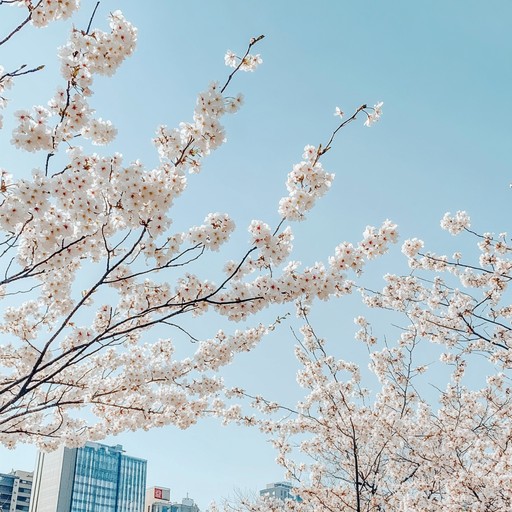 An instrumental piece featuring a blend of traditional japanese instruments and modern j pop elements, creating a wistful yet uplifting atmosphere. The use of koto brings in an authentic touch, while synthesizers add a contemporary feel. The melodies are designed to evoke feelings of nostalgia, yearning, and the ephemeral beauty of cherry blossoms in their fleeting bloom.