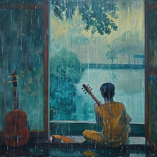 Soft monsoon rains lead an introspective journey through the mind. Quiet, lingering sitar notes mirror the rhythm of the falling droplets, crafting a mood of nostalgia and emotional reflection