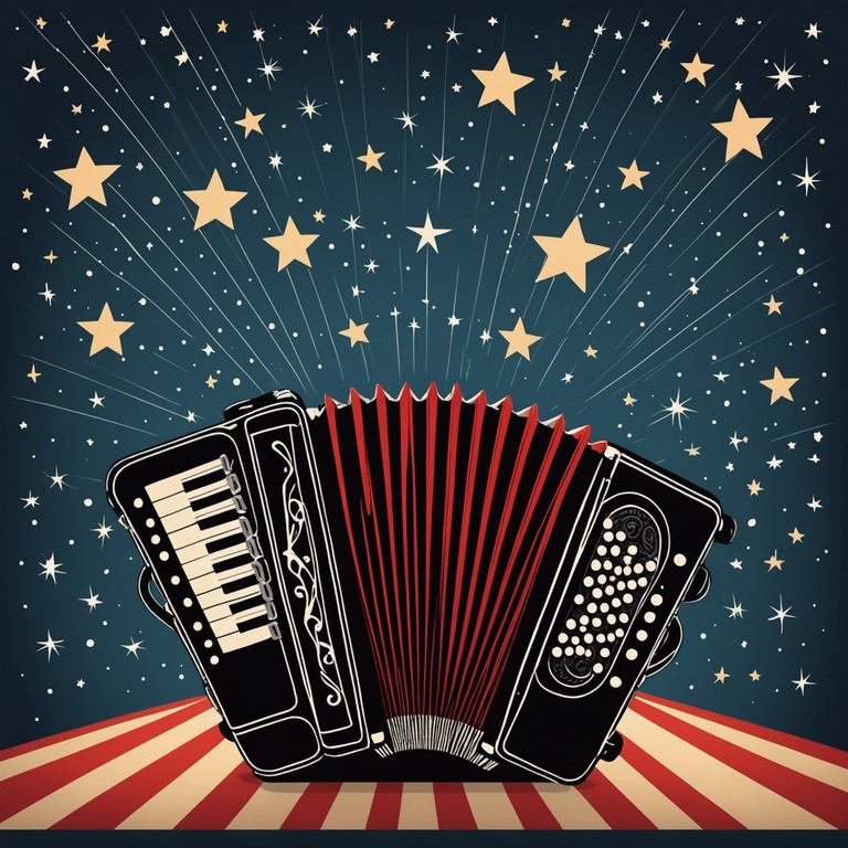 Discover the heartwarming sounds of an old time carnival through a masterful performance on an accordion, weaving together notes that speak of joy, nostalgia, and timeless entertainment.