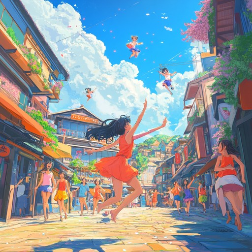 A bright and cheerful instrumental piece embodying the excitement and happiness of anime journeys. Energetic melodies and lively rhythms create a sense of fun and delight.