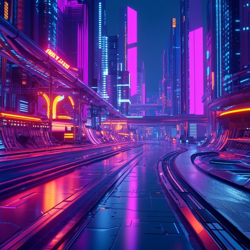 An instrumental piece that gently guides the listener through serene digital atmospheres of a cyberpunk city at night, blending soft electronic melodies with ambient soundscapes to evoke a sense of calm within the bustling neon environment.