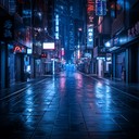 a sad instrumental journey through a neon lit cyberpunk city