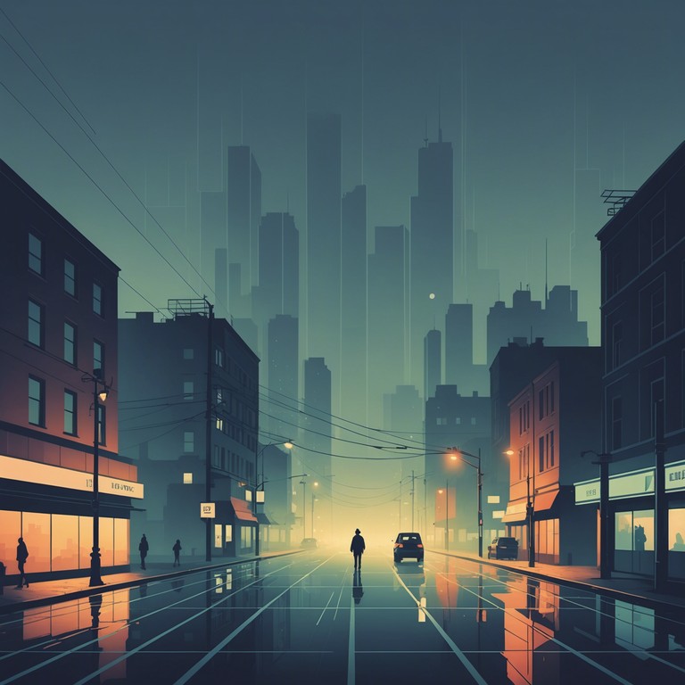 A soundscape that transforms the silence of a desolate urban setting into a story told through anxiety inducing rhythms and unsettling quietude, perfect for reflective introspection or background ambiance.