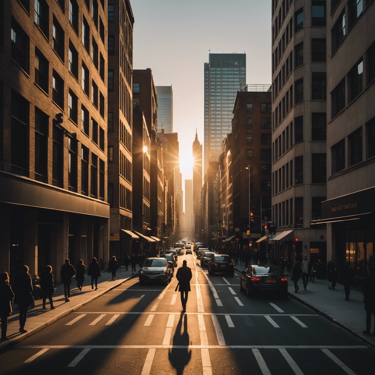 As the city stirs awake, the sounds of a saxophone blending with dynamic house beats capture the awakening of urban life, filled with energy and the promise of a new day.