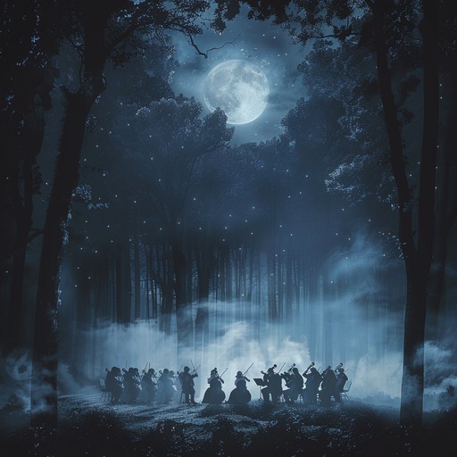 A grand orchestral piece taking listeners through an epic journey in an enchanted forest. It combines suspenseful strings, majestic brass, and ethereal woodwinds to create a tapestry of mystical and epic soundscapes. Each section reveals a new part of the forest, from dark, shadowy groves to sunlit magical clearings