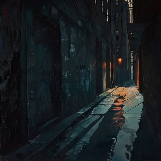 An evocative instrumental piece that captures the essence of walking down a shadowy alley late at night. The composition features haunting guitar riffs layered over eerie, pulsating bass lines and dissonant piano chords. The track builds tension with each passing second, evoking a sense of unease and suspense. Ideal for invoking dark, cinematic atmospheres.