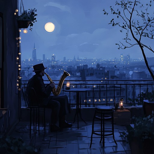 This tranquil jazz piece brings the intimate, mellow sounds of a twilight serenade, making it ideal for winding down. The saxophone gently guides the listener through a landscape of soft, ambient tones, perfect for evening relaxation or deep reflection.