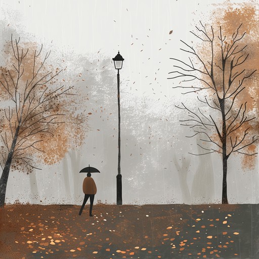 Feel the sadness of autumn's gentle rain, taking you on a reflective journey. The acoustic guitar's soft strumming paired with ambient textures creates a poignant atmosphere of solitude and memories.