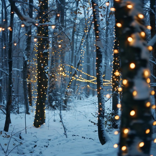 This piece captures the essence of a winter festival in an enchanted forest. The soft chimes of a glockenspiel lead the melody, accompanied by lush strings and delicate harp arpeggios. The arrangement feels both grand and intimate, evoking images of twinkling lights, snow covered trees, and fairytale gatherings.