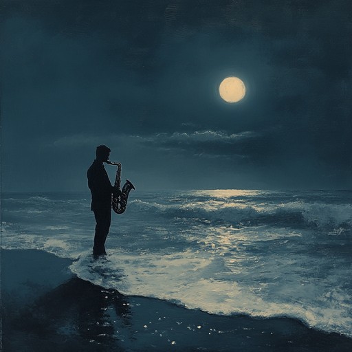 A soulful saxophone leads this torch lounge piece, gently supported by piano and soft brushes on drums. The music conjures images of moonlit nights and distant memories, creating an atmosphere of introspective longing and deep emotional reflection.