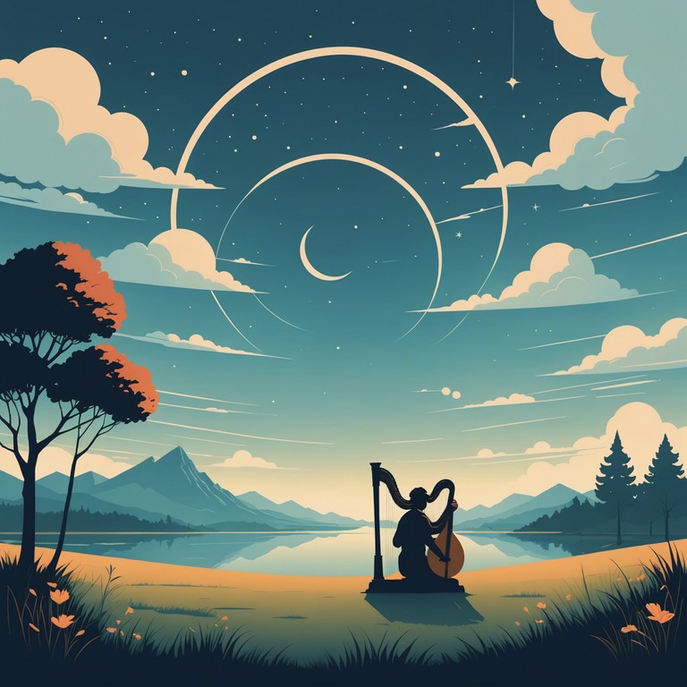 This track features a soothing, intimate melody that harmoniously blends elements from various world cultures, creating a serene musical journey that feels both personal and universal. The use of a single harp brings a gentle, resonant quality that complements the worldly influences, making it ideal for introspective listening or background ambiance.