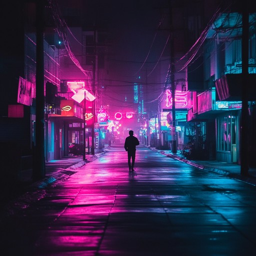 Visualize dancing through a city's quiet neon lit avenues, where funky rhythms meet internal contemplation. The music captures a bittersweet groove of being alone in a bustling, yet empty, cityscape.