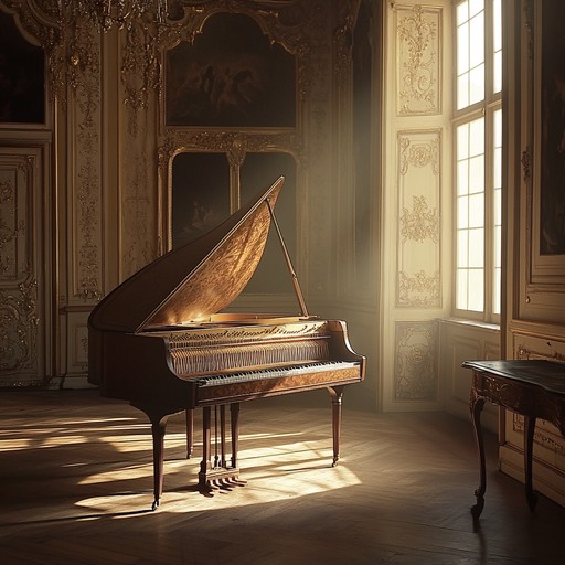 A beautifully orchestrated baroque piece, capturing tender emotions through intricate harpsichord harmonies and gentle string arrangements. The music evokes a sense of refined grace and heartfelt nostalgia, reminiscent of 18th century courtly elegance.