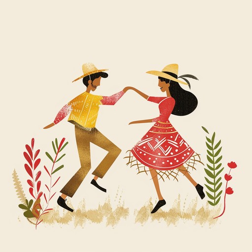 Lively and energetic instrumental forró song perfect for dancing at a festa junina celebration. Featuring fast-paced accordion melodies, triangle and zabumba rhythms, and call and response style. Guaranteed to get everyone on their feet and moving to the infectious beats.