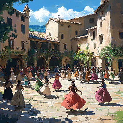 A delightful composition filled with vibrant rhythms and melodies, inspired by the energetic dances and joyous celebrations of a small village festival. This track captures the essence of traditional festivities with lively instrumentation and rhythmic patterns that bring to life the happy unity of a close knit community.