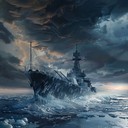 menacing military tune with naval influence, dark, brooding atmosphere