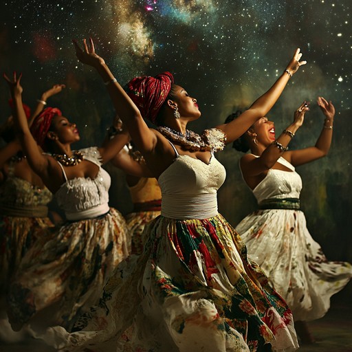 Experience an interstellar party where futuristic beats and traditional afro cuban rhythms collide. The track combines electronic elements and percussion instruments, creating an energetic and rhythmic celebration.