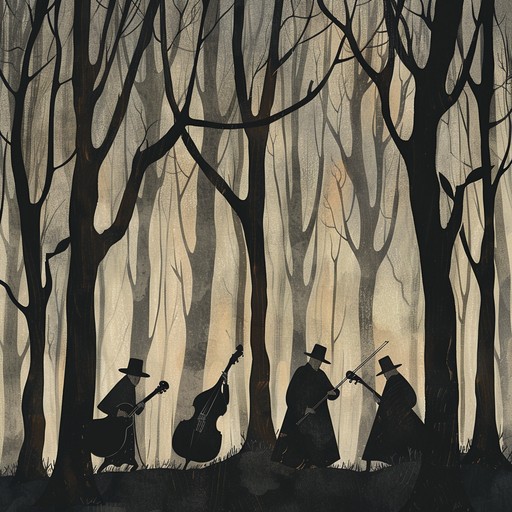 Mystical and whimsical, this dark folk track uses traditional instruments to create an enchanting atmosphere where shadowy creatures dance in the whispering woods. Playful yet eerie, it captivates with its contrast of light and dark.