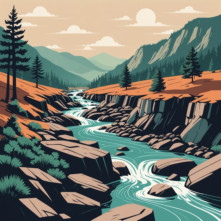 Imagine the exhilaration of navigating through churning river rapids; this composition embodies that wild, unstoppable force with rhythmic vigor and the spirited joy of a bluegrass ensemble.