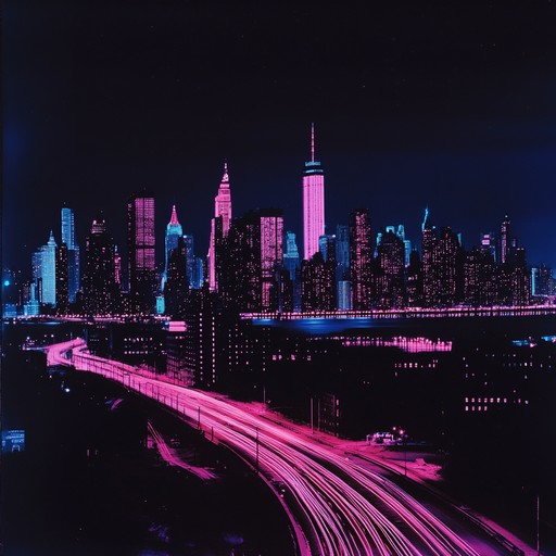 This track features dense layers of atmosphere, with synth melodies enhancing a vision of a neon lit futuristic cityscape, incorporating a blend of retro elements and modern influences to create a distinctively immersive sound environment.