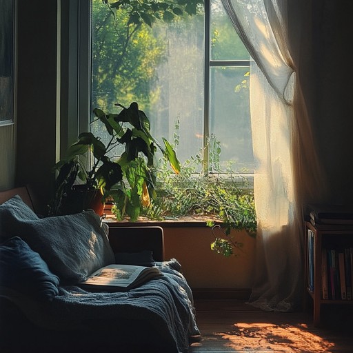 Imagine lying on your bed on a lazy summer afternoon, the sunlight casting warm patterns through the window. The music is gentle and soothing, creating a breezy and carefree ambiance. With mellow guitar strumming and soft electronic elements, this track is perfect for those moments when you just want to relax and unwind.